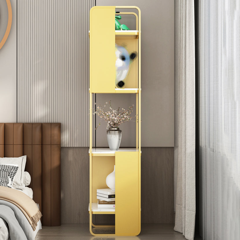 Modern Metal Shelf Bookcase Open Back Bookshelf for Living Room