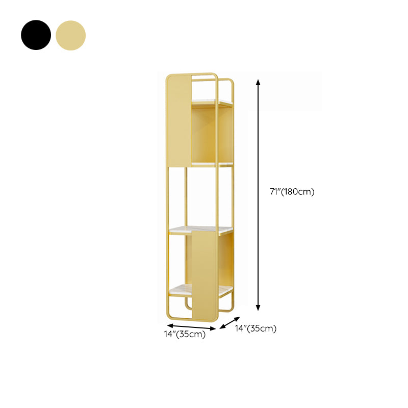 Modern Metal Shelf Bookcase Open Back Bookshelf for Living Room