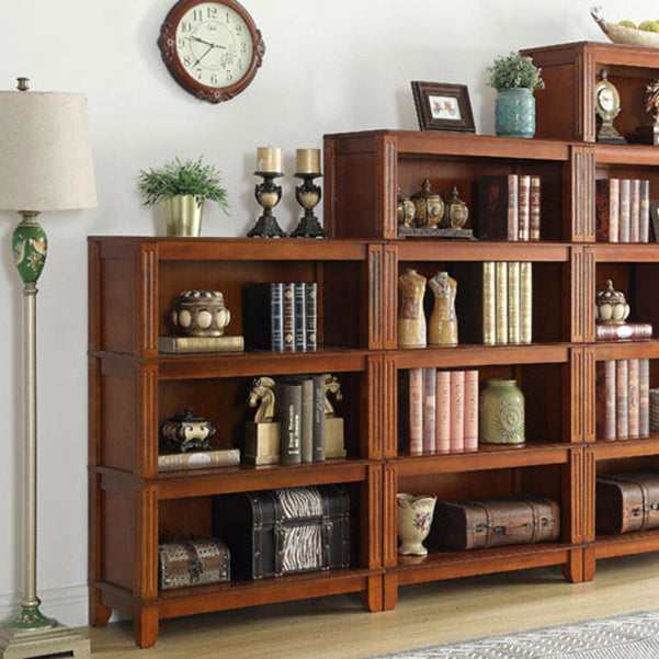 14" Wide Contemporary Shelf Vertical Closed Back Solid Wood Bookcase