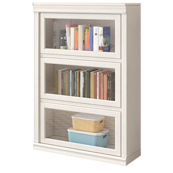 Wood Engineered Bookshelf Standard Contemporary Bookcase with Cabinets