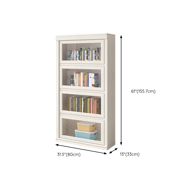 Wood Engineered Bookshelf Standard Contemporary Bookcase with Cabinets
