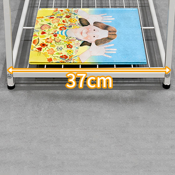 Contemporary Metal Bookshelf White Ladder Shelf Bookcase for Study Room