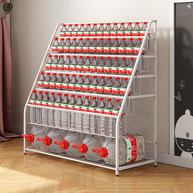 Contemporary Metal Bookshelf White Ladder Shelf Bookcase for Study Room