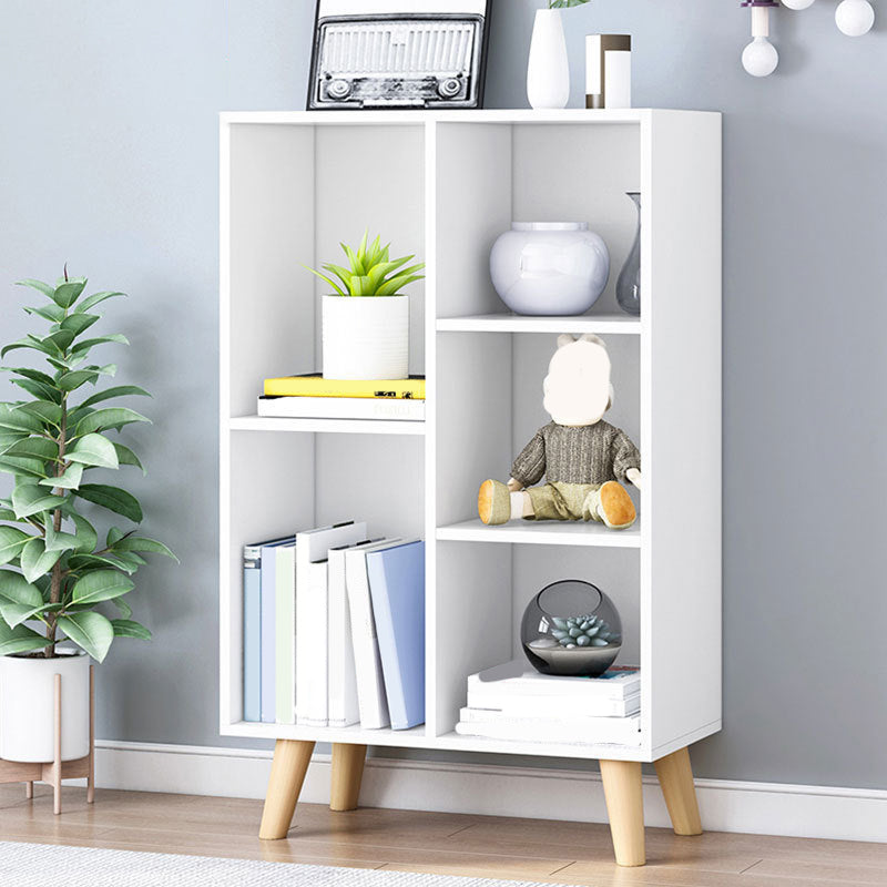Closed Back Engineered Wood Shelf Bookcase Contemporary Bookshelf for Study Room