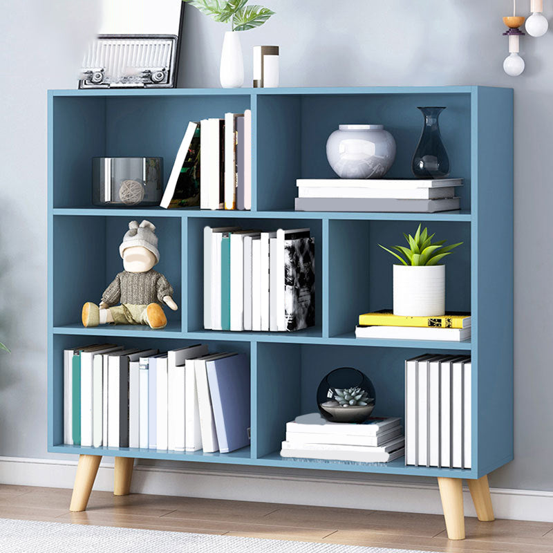 Closed Back Engineered Wood Shelf Bookcase Contemporary Bookshelf for Study Room