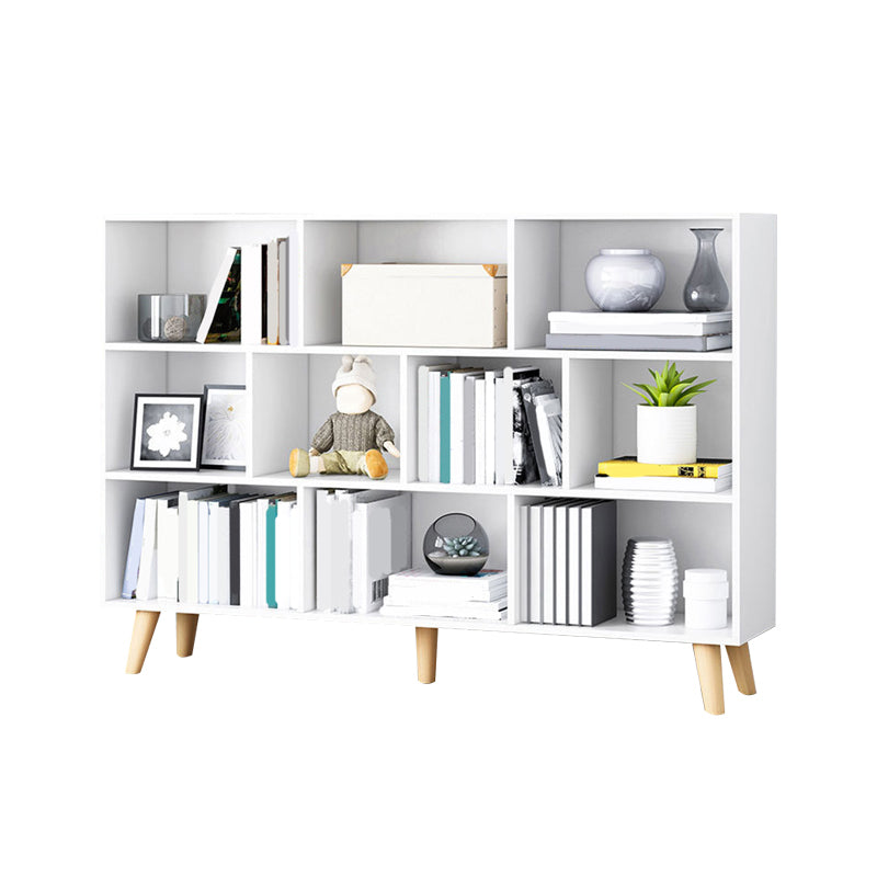 Closed Back Engineered Wood Shelf Bookcase Contemporary Bookshelf for Study Room