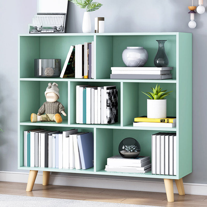 Closed Back Engineered Wood Shelf Bookcase Contemporary Bookshelf for Study Room