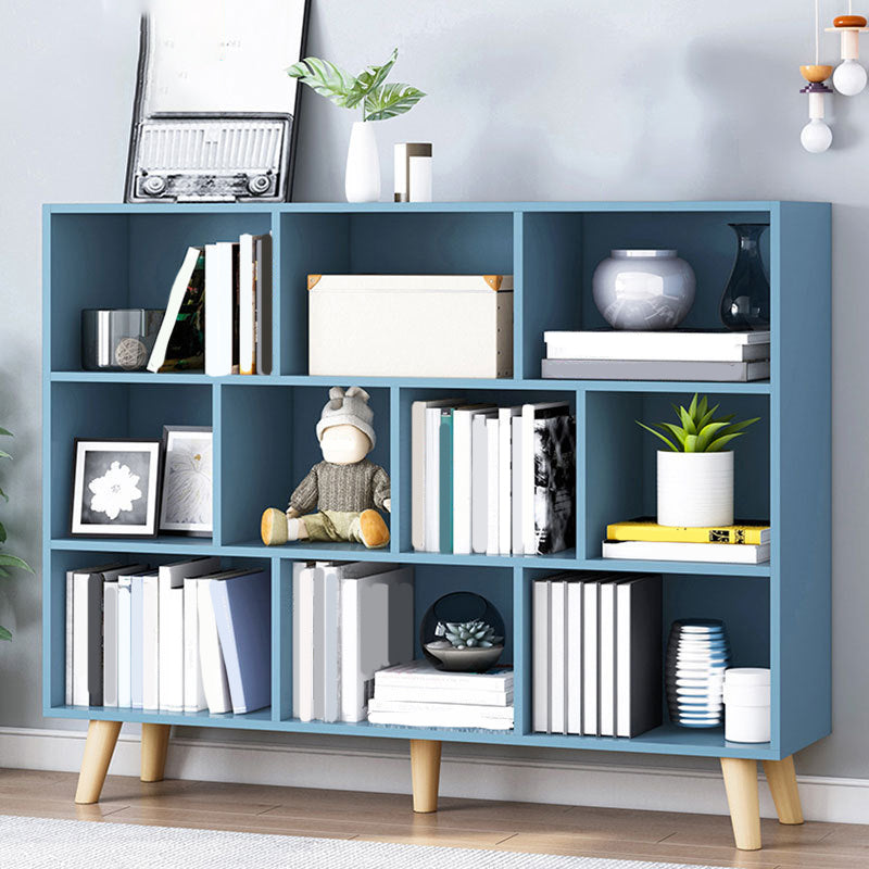 Closed Back Engineered Wood Shelf Bookcase Contemporary Bookshelf for Study Room