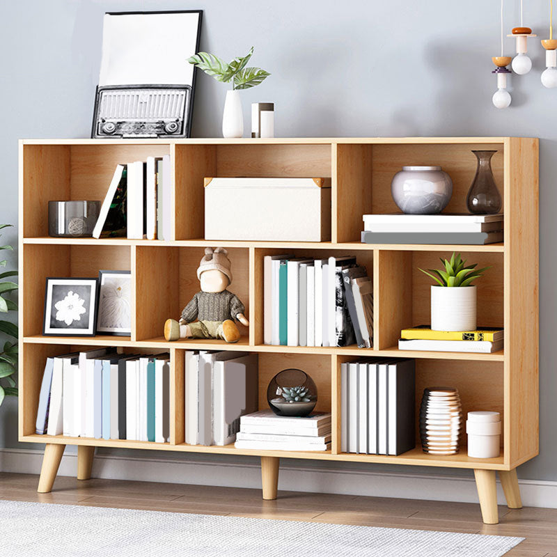 Closed Back Engineered Wood Shelf Bookcase Contemporary Bookshelf for Study Room