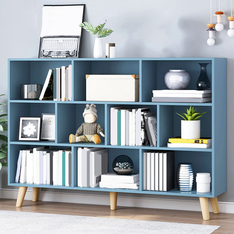 Closed Back Engineered Wood Shelf Bookcase Contemporary Bookshelf for Study Room