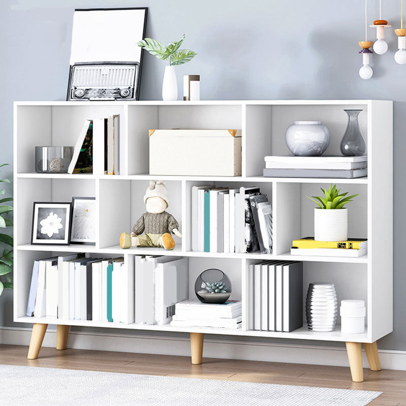 Closed Back Engineered Wood Shelf Bookcase Contemporary Bookshelf for Study Room