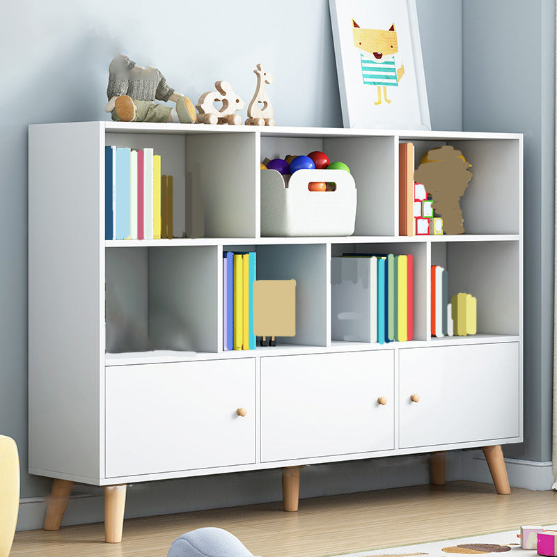 Closed Back Engineered Wood Shelf Bookcase Contemporary Bookshelf for Study Room