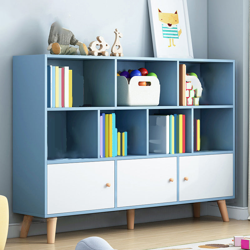 Closed Back Engineered Wood Shelf Bookcase Contemporary Bookshelf for Study Room