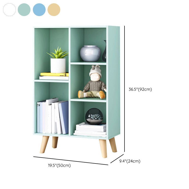 Closed Back Engineered Wood Shelf Bookcase Contemporary Bookshelf for Study Room