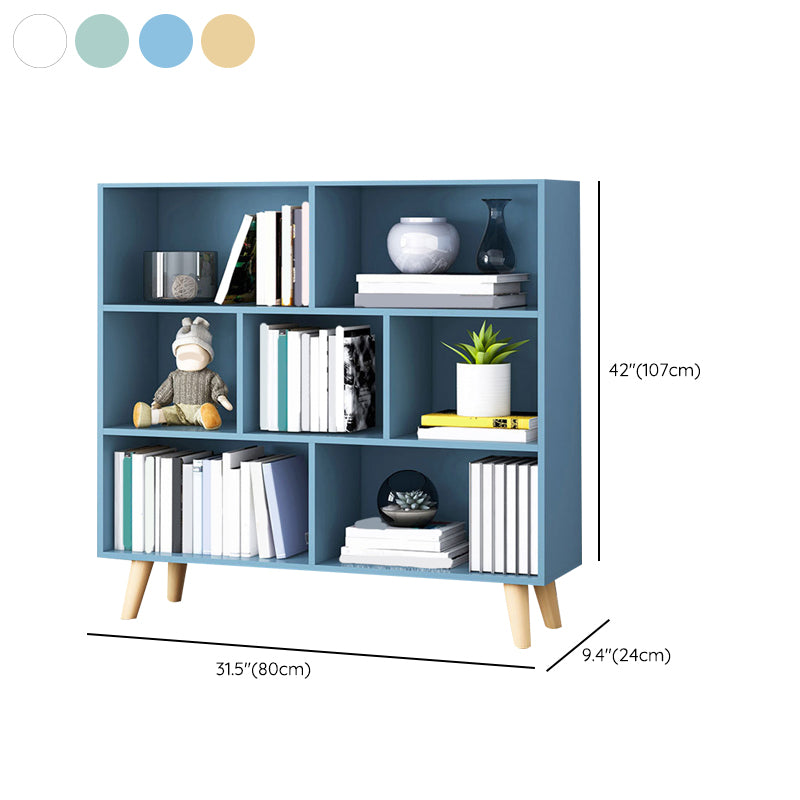 Closed Back Engineered Wood Shelf Bookcase Contemporary Bookshelf for Study Room