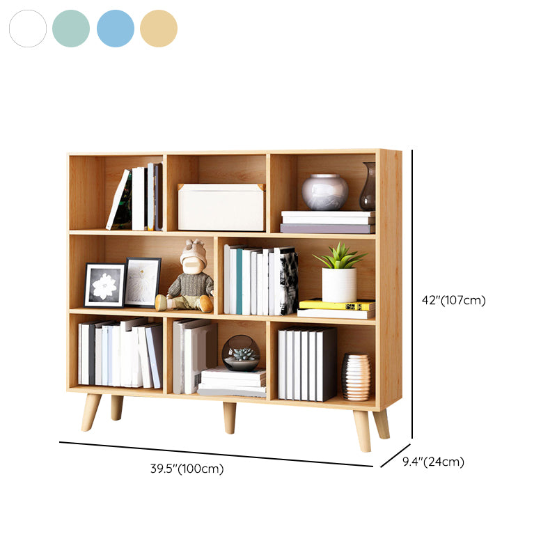 Closed Back Engineered Wood Shelf Bookcase Contemporary Bookshelf for Study Room