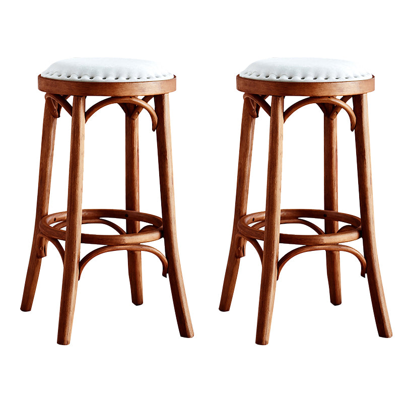 Industrial Style Bar-stool Round Seat Counter Bar Stool with Wooden Legs