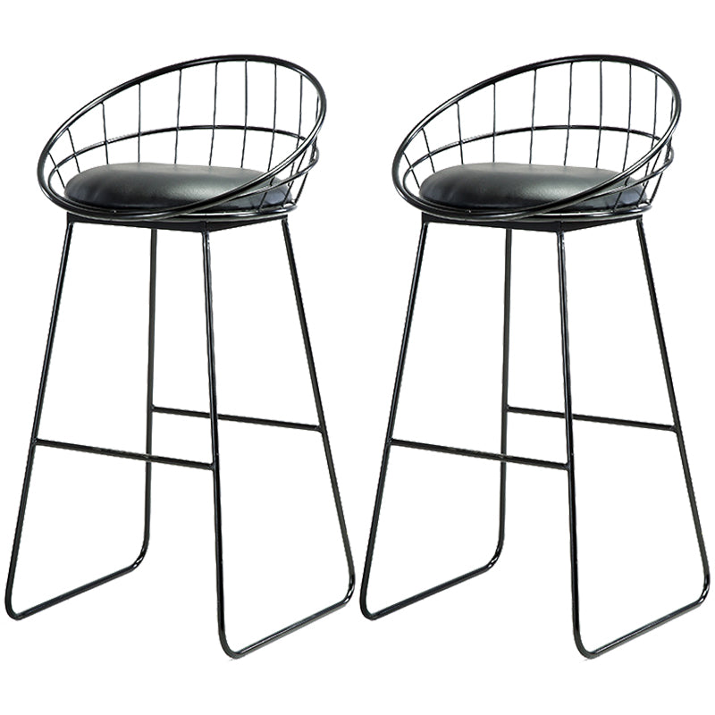 Contemporary Faux Leather Counter Stool Bar Height Bar Stool with Metal Legs