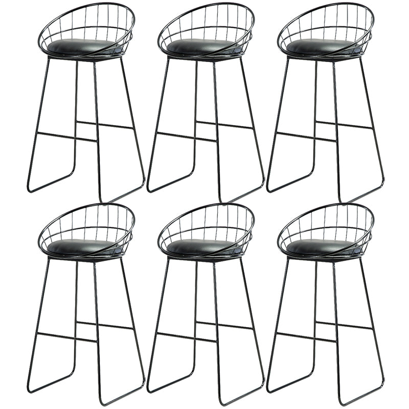 Contemporary Faux Leather Counter Stool Bar Height Bar Stool with Metal Legs