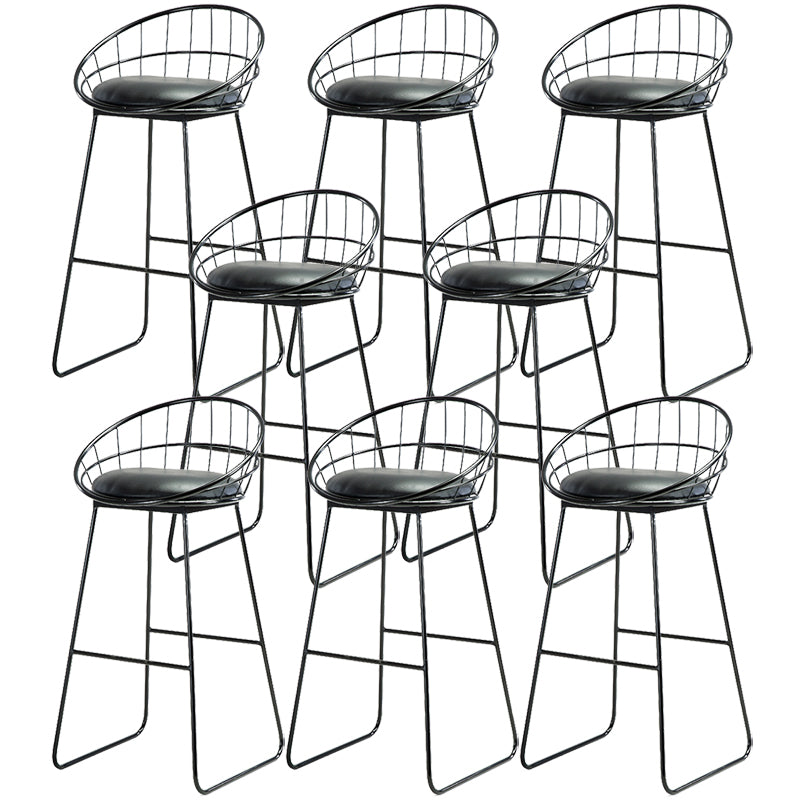 Contemporary Faux Leather Counter Stool Bar Height Bar Stool with Metal Legs