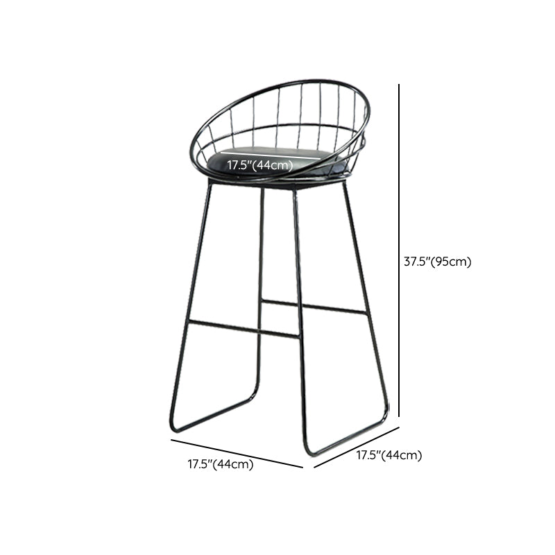 Contemporary Faux Leather Counter Stool Bar Height Bar Stool with Metal Legs