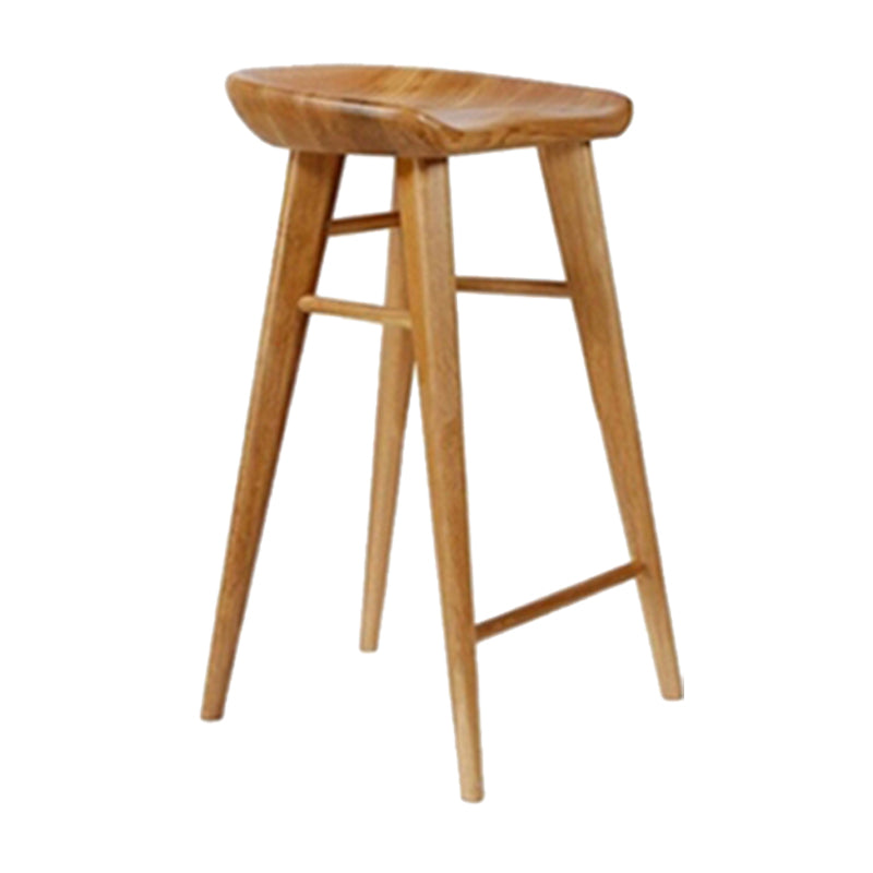 Contemporary Style Counter Stool Pine Solid Wood Bar Stool with Footrest