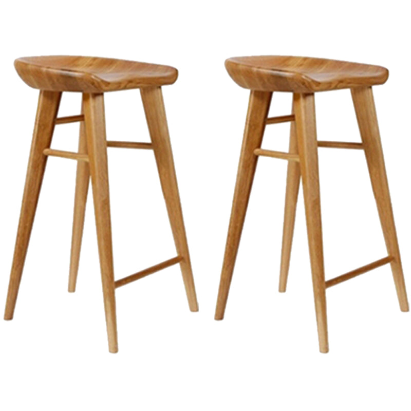 Contemporary Style Counter Stool Pine Solid Wood Bar Stool with Footrest