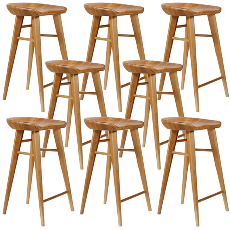 Contemporary Style Counter Stool Pine Solid Wood Bar Stool with Footrest