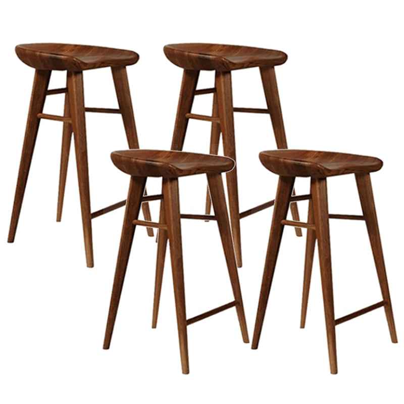 Contemporary Style Counter Stool Pine Solid Wood Bar Stool with Footrest