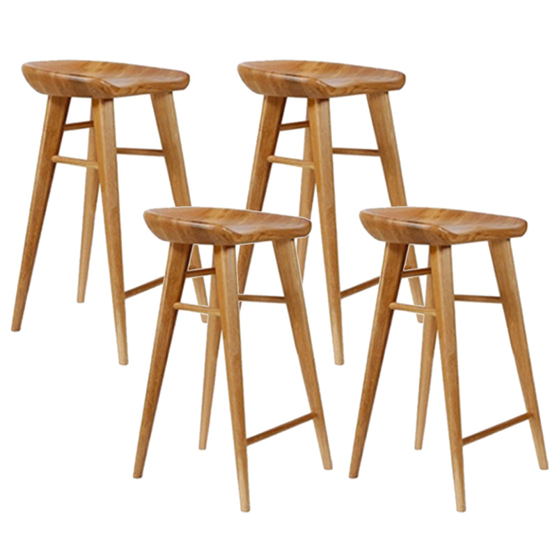 Contemporary Style Counter Stool Pine Solid Wood Bar Stool with Footrest