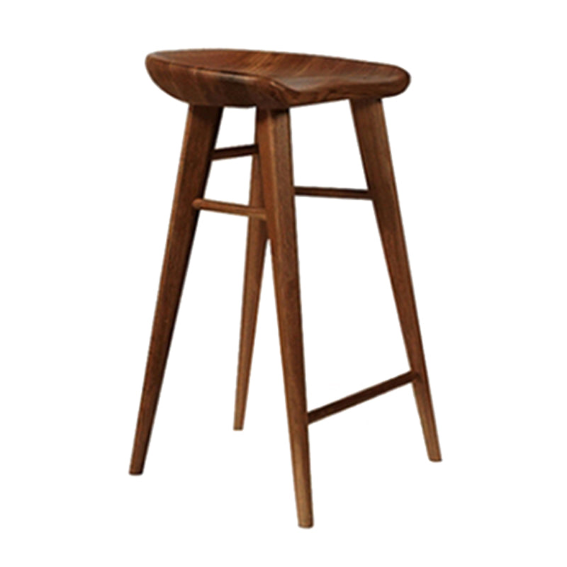 Contemporary Style Counter Stool Pine Solid Wood Bar Stool with Footrest