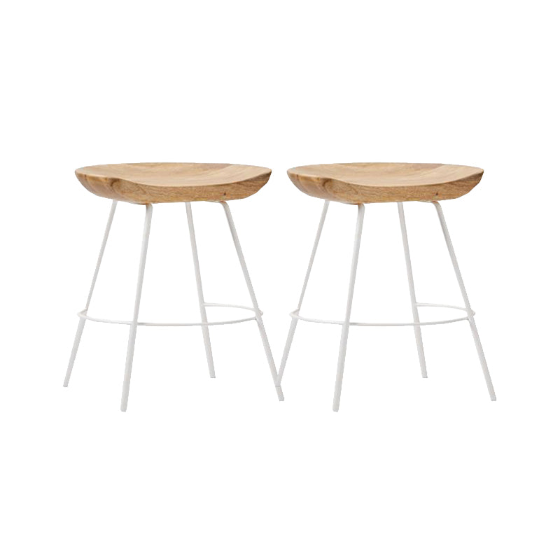 Contemporary Solid Wood Counter Stool Saddle Seat Living Room Bar Stool