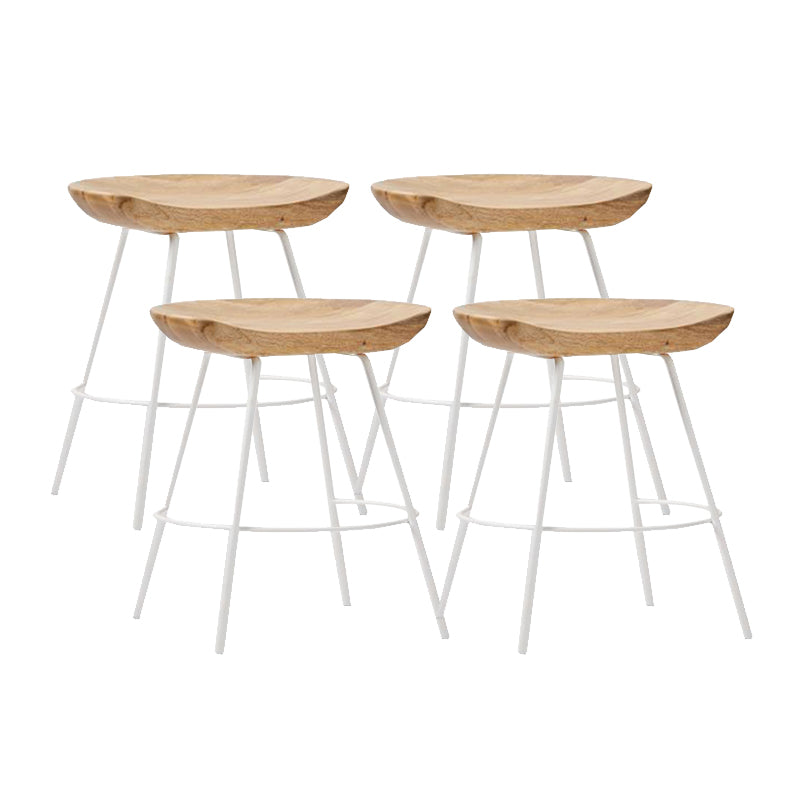 Contemporary Solid Wood Counter Stool Saddle Seat Living Room Bar Stool
