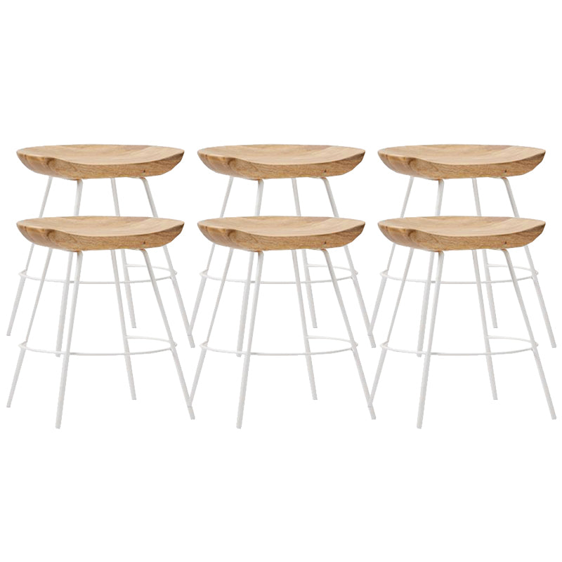 Contemporary Solid Wood Counter Stool Saddle Seat Living Room Bar Stool