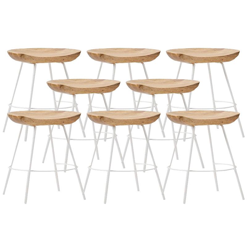 Contemporary Solid Wood Counter Stool Saddle Seat Living Room Bar Stool
