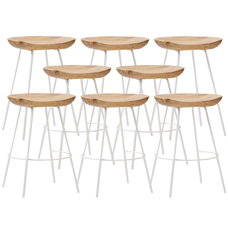 Contemporary Solid Wood Counter Stool Saddle Seat Living Room Bar Stool