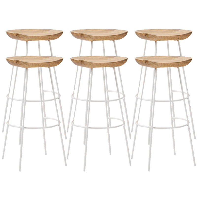Contemporary Solid Wood Counter Stool Saddle Seat Living Room Bar Stool