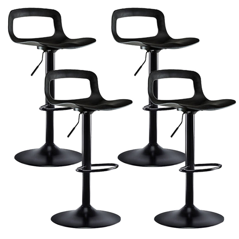 Contemporary Metal Bar Stool Backrest Adjustable Counter Stool