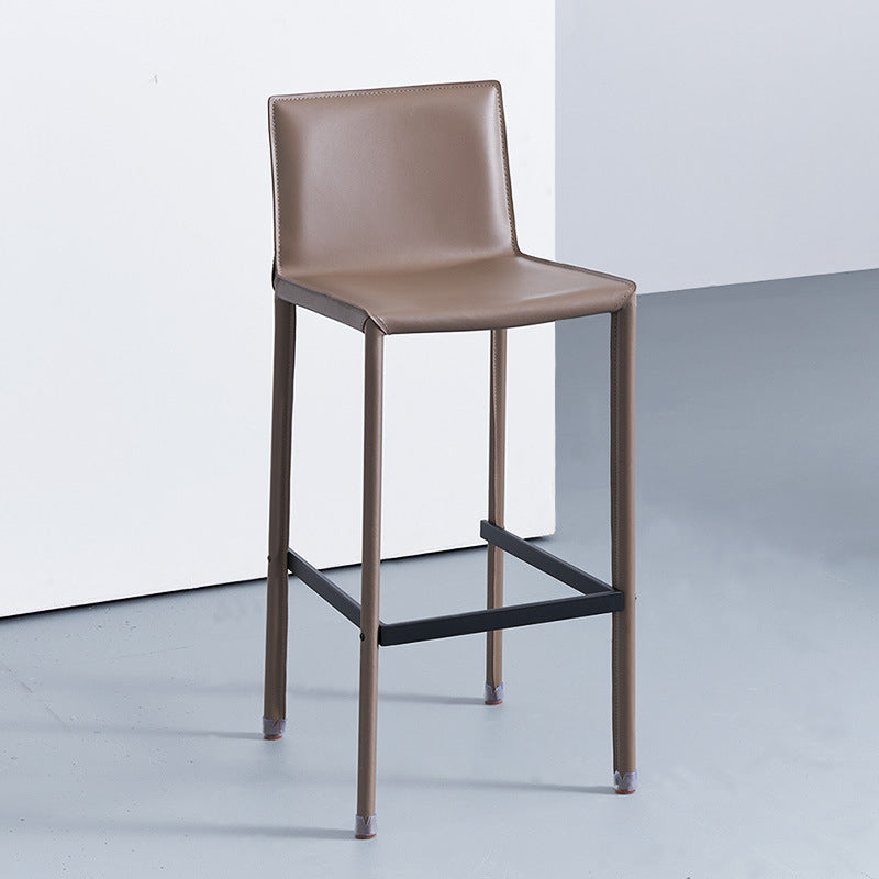 Contemporary Metal Bar Stool Backrest Counter Stool for Living Room
