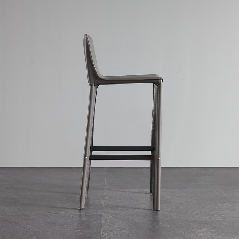 Contemporary Metal Bar Stool Backrest Counter Stool for Living Room