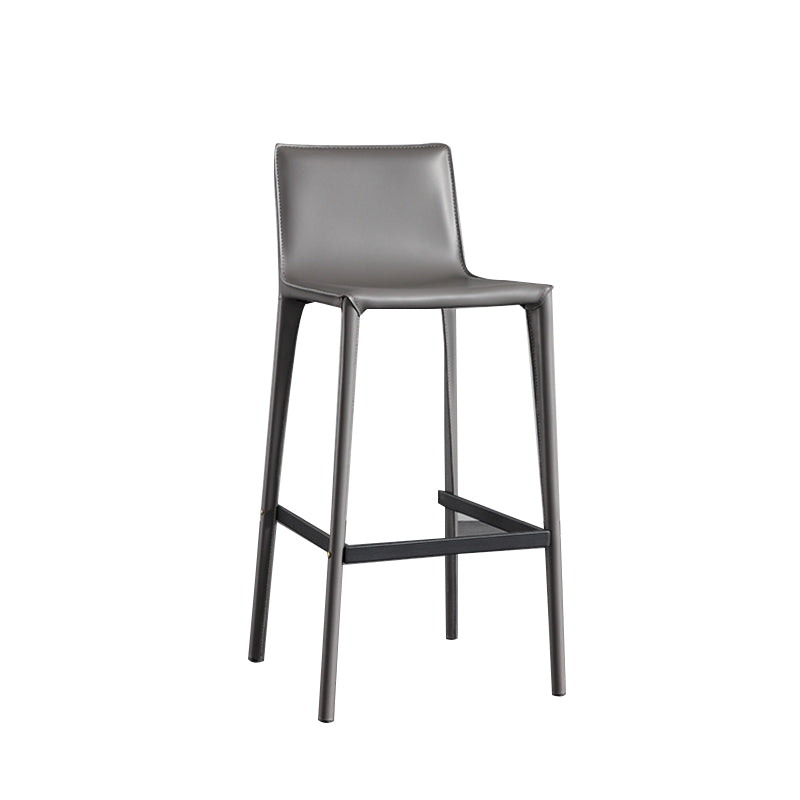 Contemporary Metal Bar Stool Backrest Counter Stool for Living Room