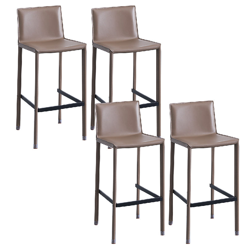 Contemporary Metal Bar Stool Backrest Counter Stool for Living Room