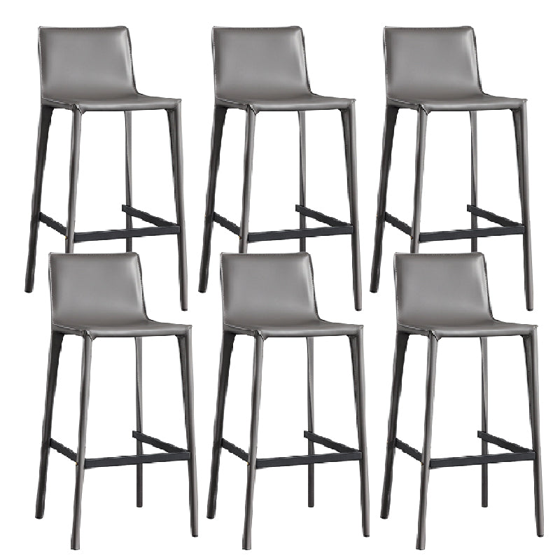 Contemporary Metal Bar Stool Backrest Counter Stool for Living Room