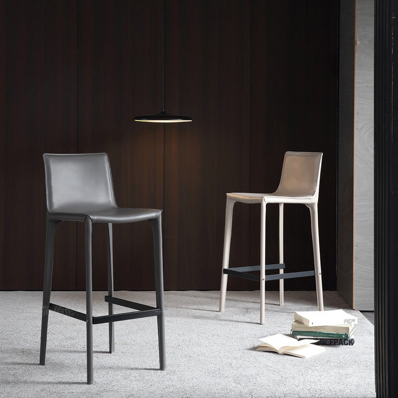 Contemporary Metal Base Bar Stool Armless Low Back Counter Stool