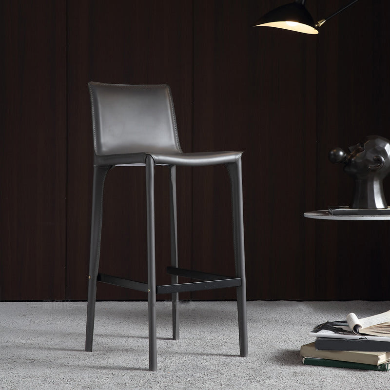 Contemporary Metal Base Bar Stool Armless Low Back Counter Stool