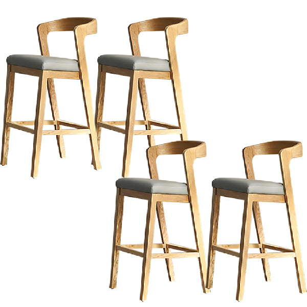 Contemporary Wooden Bar Stool Low Back Counter Footrest Stool