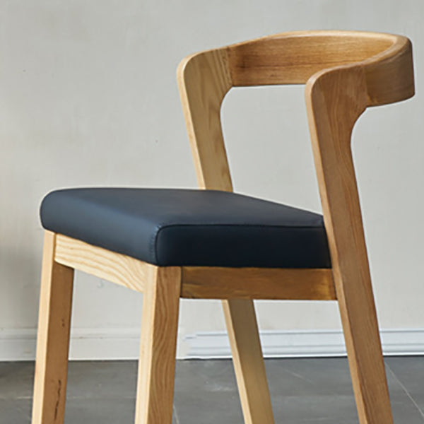 Contemporary Wooden Bar Stool Low Back Counter Footrest Stool