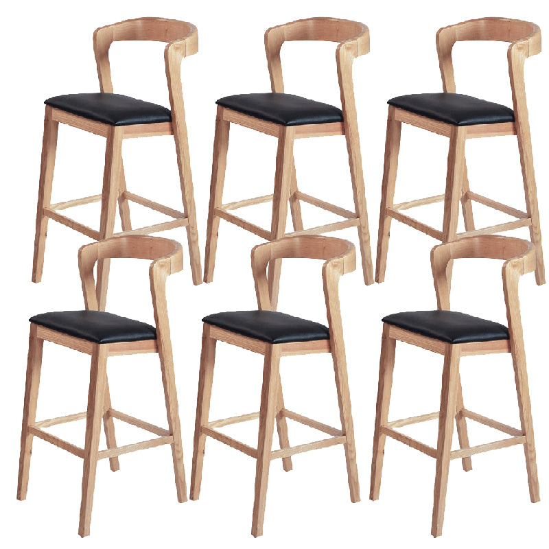 Contemporary Wooden Bar Stool Low Back Counter Footrest Stool