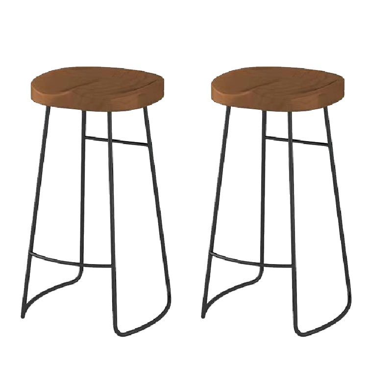 Modern Style Counter Stool Saddle Seat Backless Bar Stool for Indoor