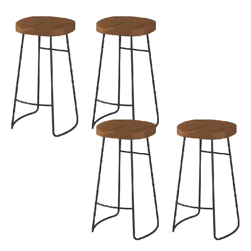 Modern Style Counter Stool Saddle Seat Backless Bar Stool for Indoor